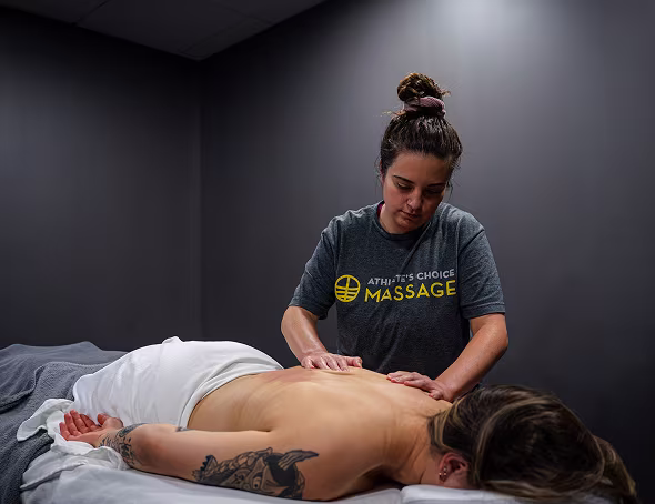 girl giving back massage